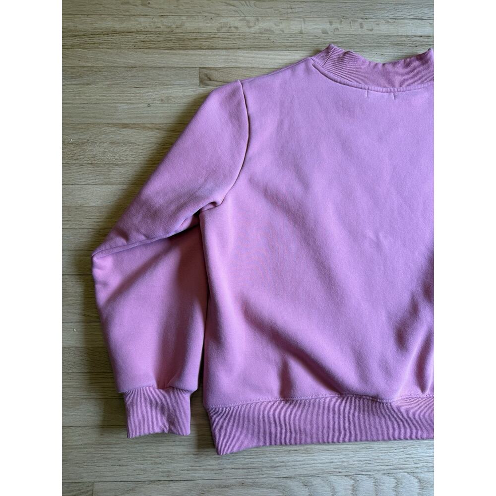 PARKE Varsity Pink Mock Neck Sweatshirt Valentines Day Lover RARE L/XL - Picture 14 of 16